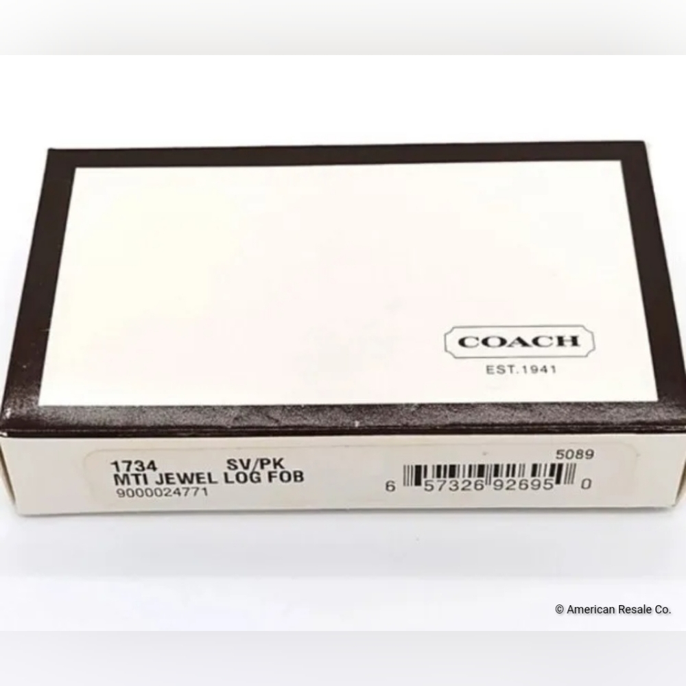 COACH Vintage New in Box Pink Multi Jewel Gem Diamond Pendant gem CZ keychain - Picture 8 of 8